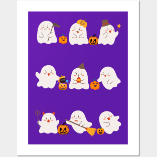 Cute Ghosts Halloween Posters and Art